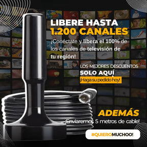 Antena HDTV 4K Universal TV  +1200 canales